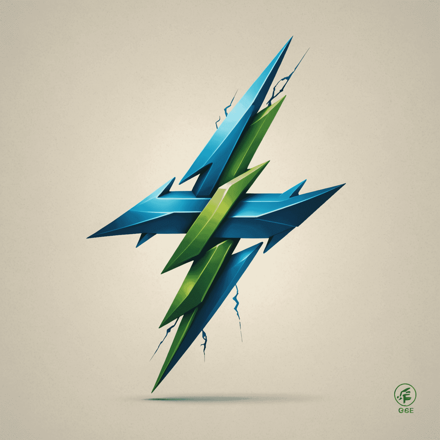 PGE Logo - A stylized electric bolt in blue and green colors