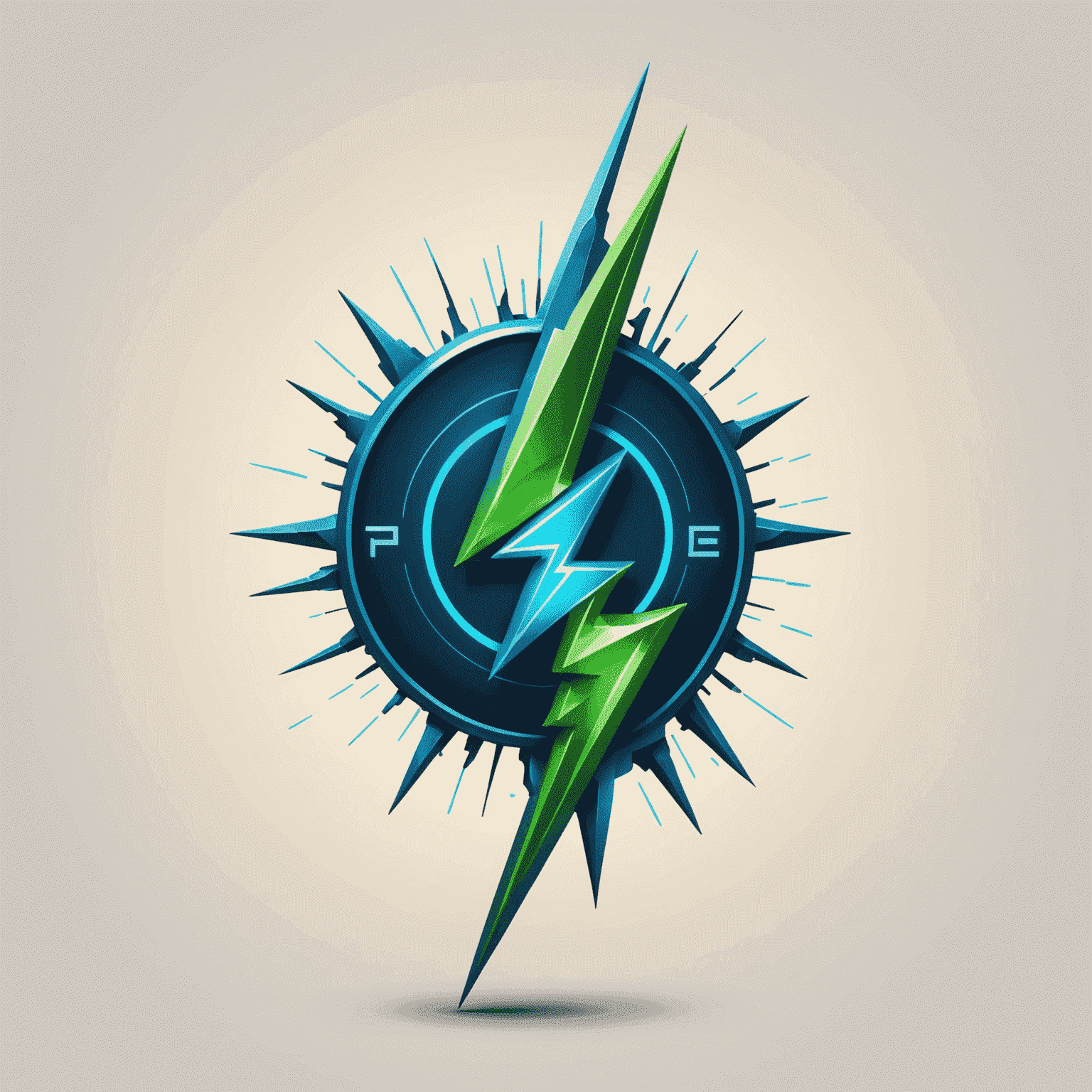 PGE Logo - A stylized electric bolt in blue and green colors