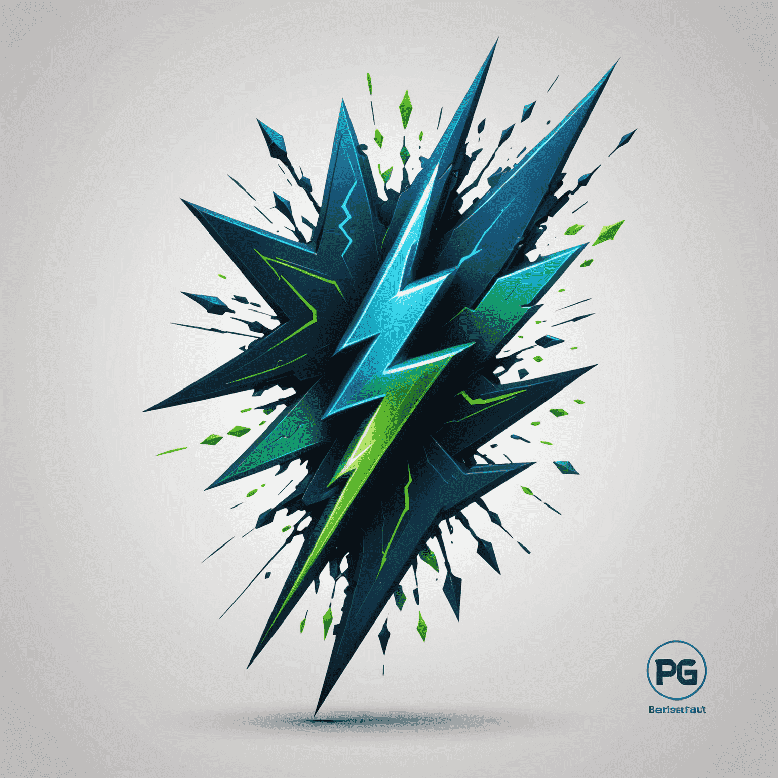 PGE Logo - A stylized electric bolt in blue and green colors