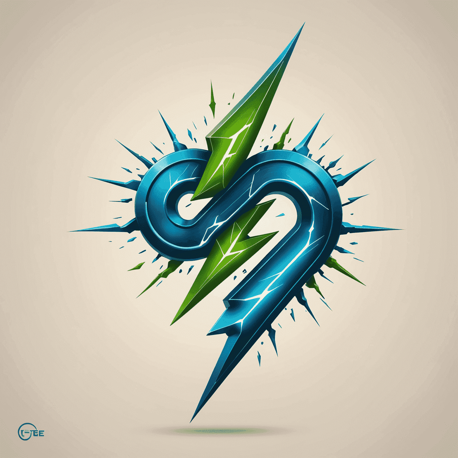PGE Logo - A stylized electric bolt in blue and green colors