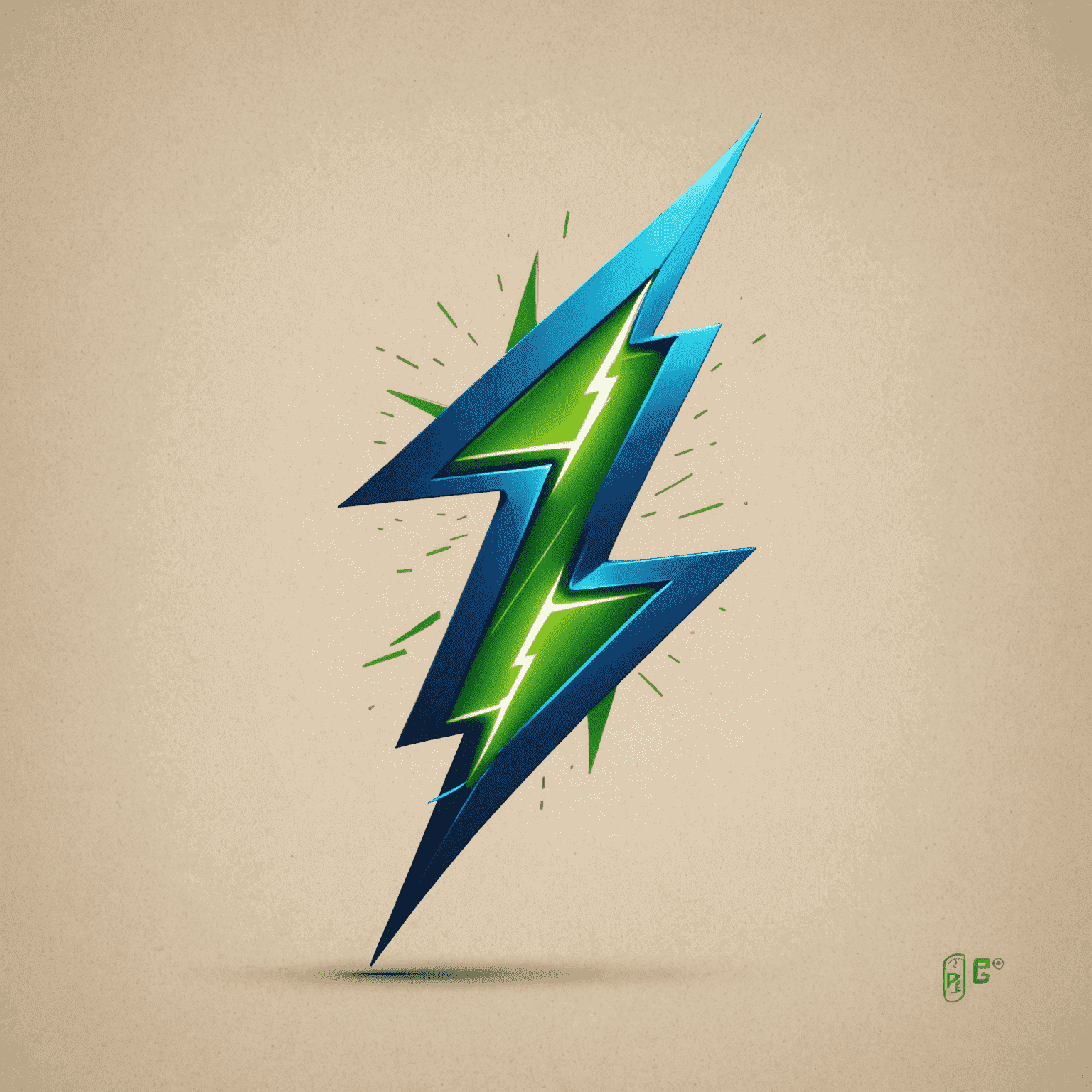 PGE Logo - A stylized electric bolt in blue and green colors