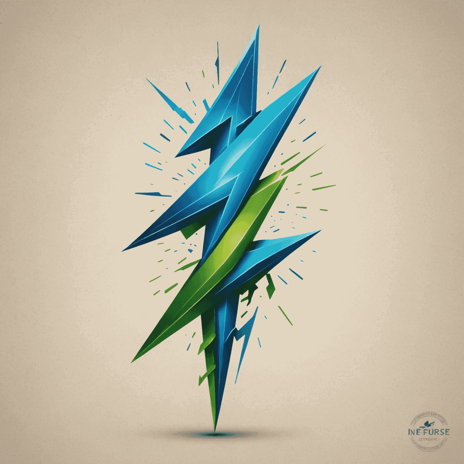 PGE Logo - A stylized electric bolt in blue and green colors