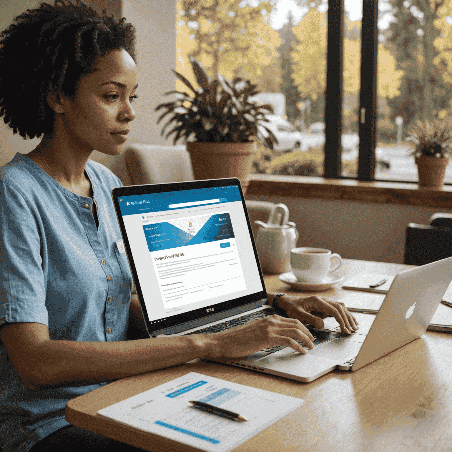 A person using a laptop with the PG&E website open, showcasing new bill payment features