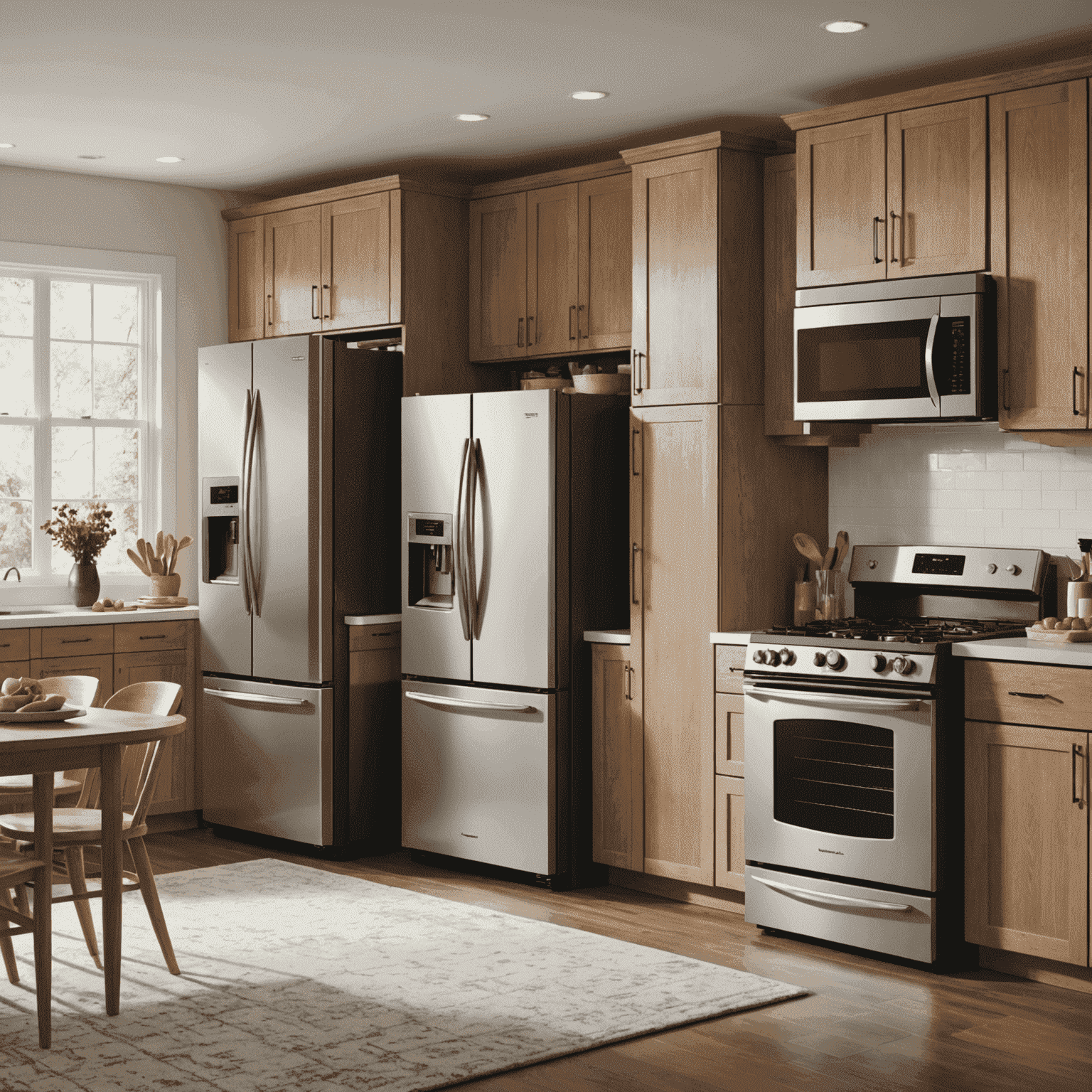 A collection of Energy Star certified appliances including a refrigerator, dishwasher, and washing machine
