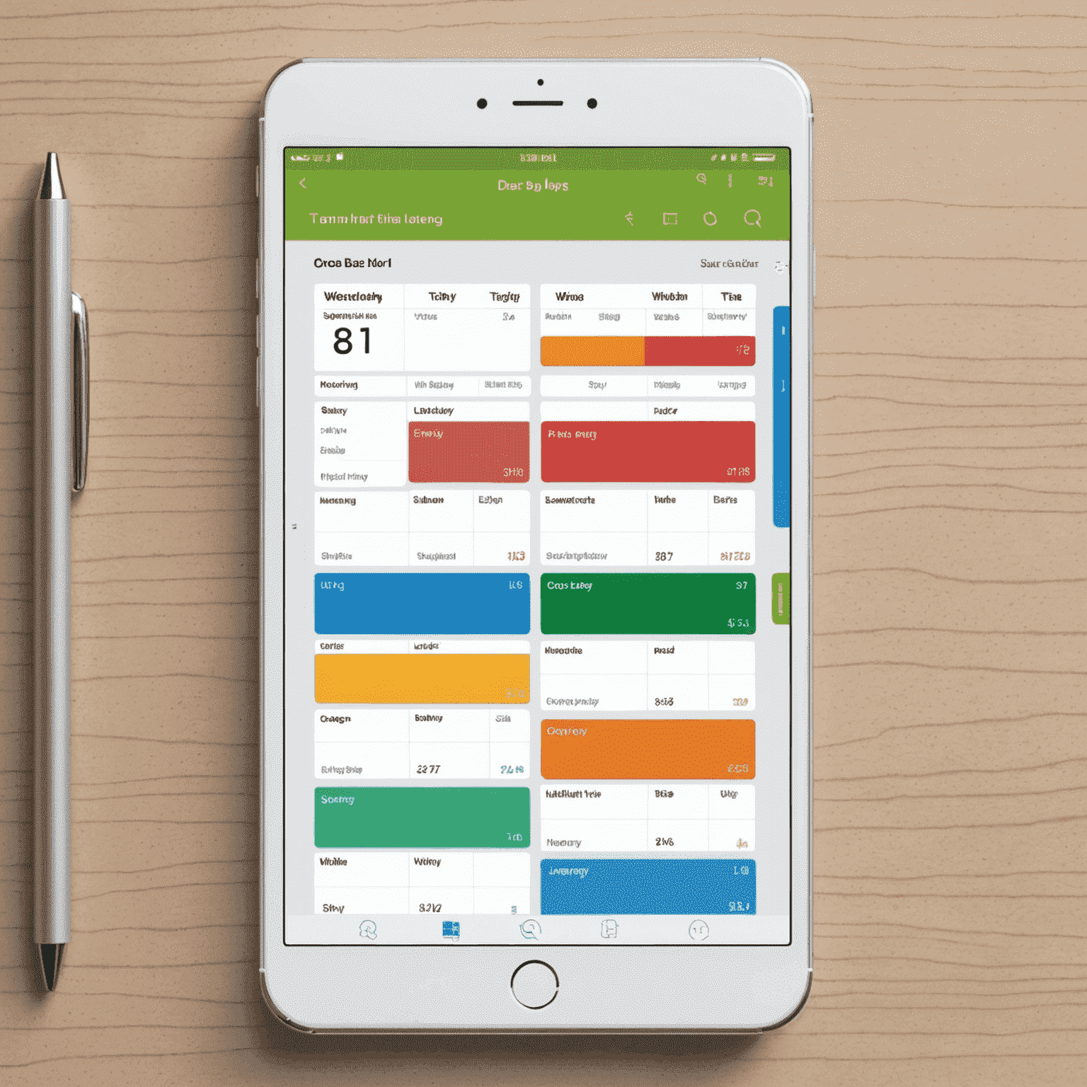 Interactive calendar showing daily energy usage with color-coded intensity, allowing users to click on specific days for detailed information